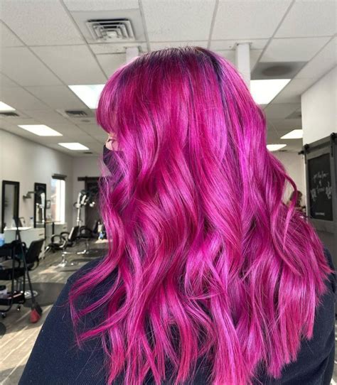 magenta curly hair|bright magenta hair color.